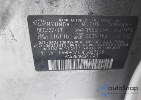 2014 Hyundai Elantra Se из США, поврежденный, VIN KMHDH4AE3EU087108